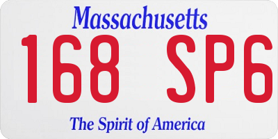 MA license plate 168SP6