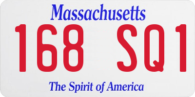 MA license plate 168SQ1