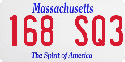 MA license plate 168SQ3