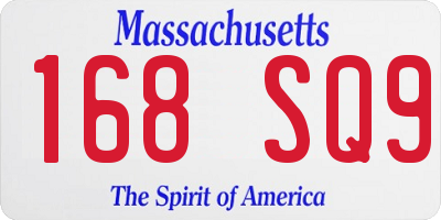 MA license plate 168SQ9