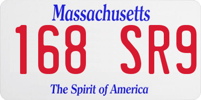 MA license plate 168SR9