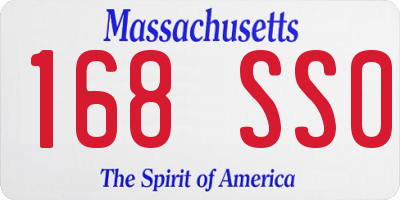 MA license plate 168SS0