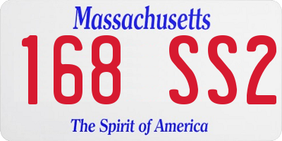 MA license plate 168SS2