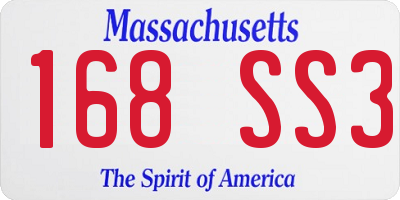 MA license plate 168SS3