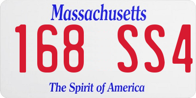 MA license plate 168SS4