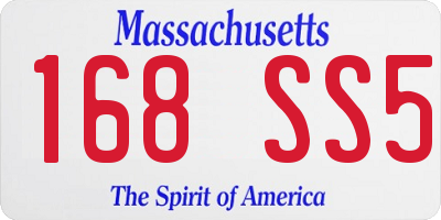 MA license plate 168SS5