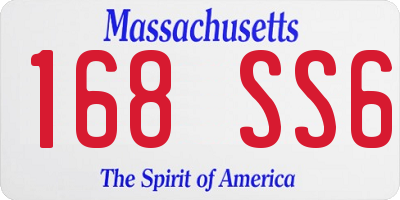 MA license plate 168SS6