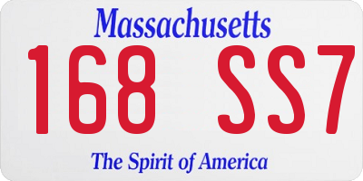 MA license plate 168SS7
