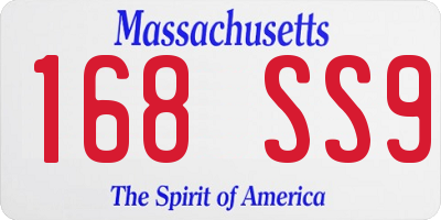 MA license plate 168SS9