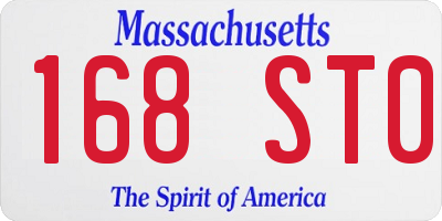 MA license plate 168ST0