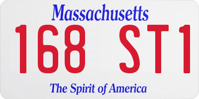 MA license plate 168ST1