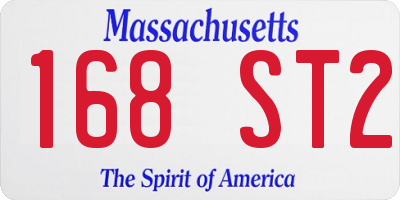 MA license plate 168ST2