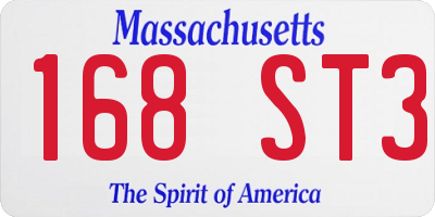 MA license plate 168ST3