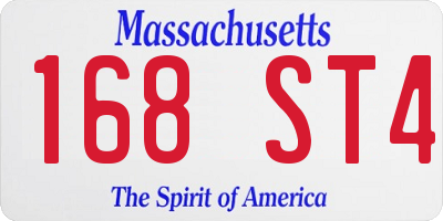 MA license plate 168ST4