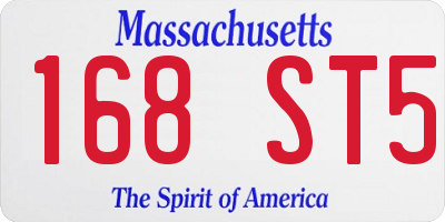 MA license plate 168ST5