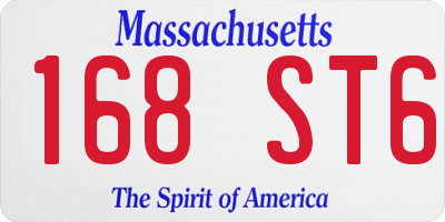 MA license plate 168ST6