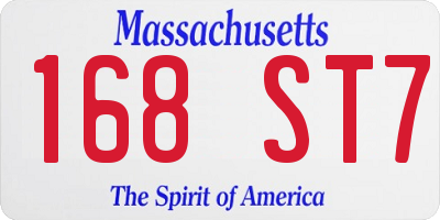 MA license plate 168ST7