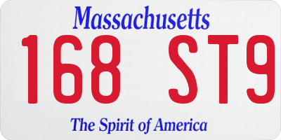 MA license plate 168ST9