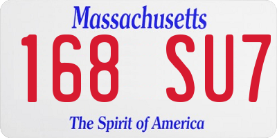 MA license plate 168SU7