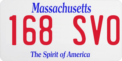 MA license plate 168SV0