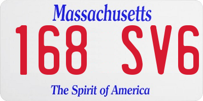 MA license plate 168SV6