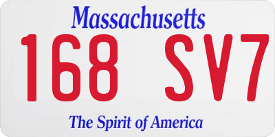 MA license plate 168SV7