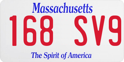 MA license plate 168SV9