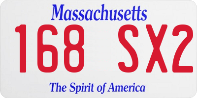 MA license plate 168SX2