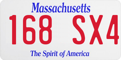 MA license plate 168SX4