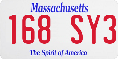 MA license plate 168SY3