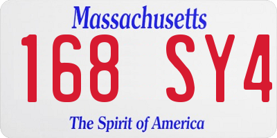 MA license plate 168SY4