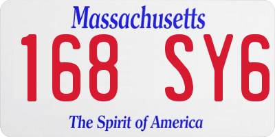 MA license plate 168SY6