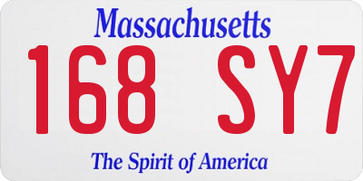 MA license plate 168SY7