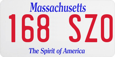 MA license plate 168SZ0