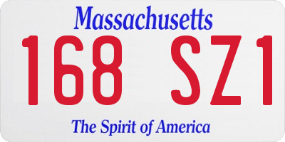 MA license plate 168SZ1