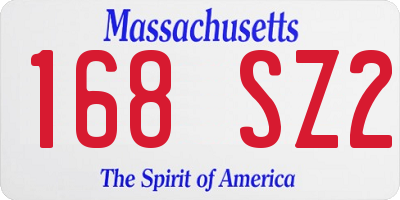 MA license plate 168SZ2