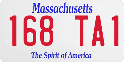 MA license plate 168TA1