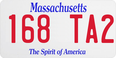 MA license plate 168TA2