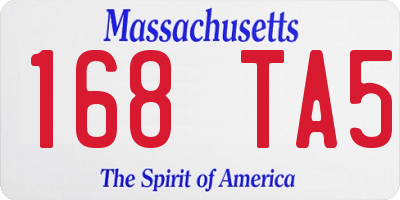 MA license plate 168TA5