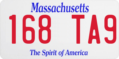 MA license plate 168TA9