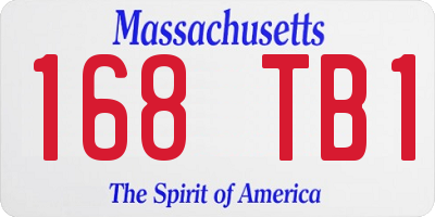 MA license plate 168TB1