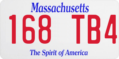 MA license plate 168TB4