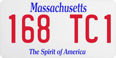 MA license plate 168TC1