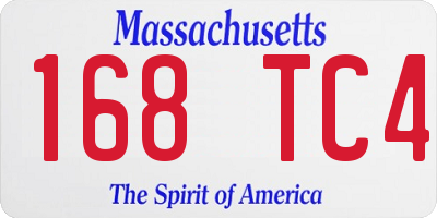 MA license plate 168TC4