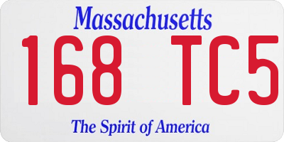 MA license plate 168TC5