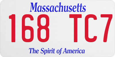 MA license plate 168TC7