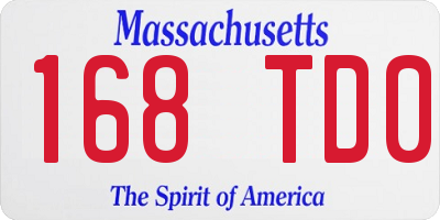 MA license plate 168TD0
