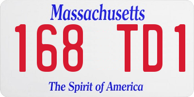 MA license plate 168TD1