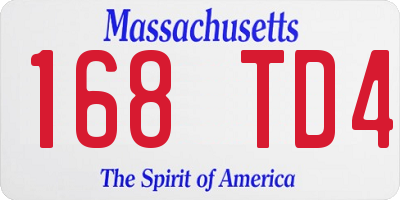 MA license plate 168TD4