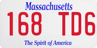 MA license plate 168TD6